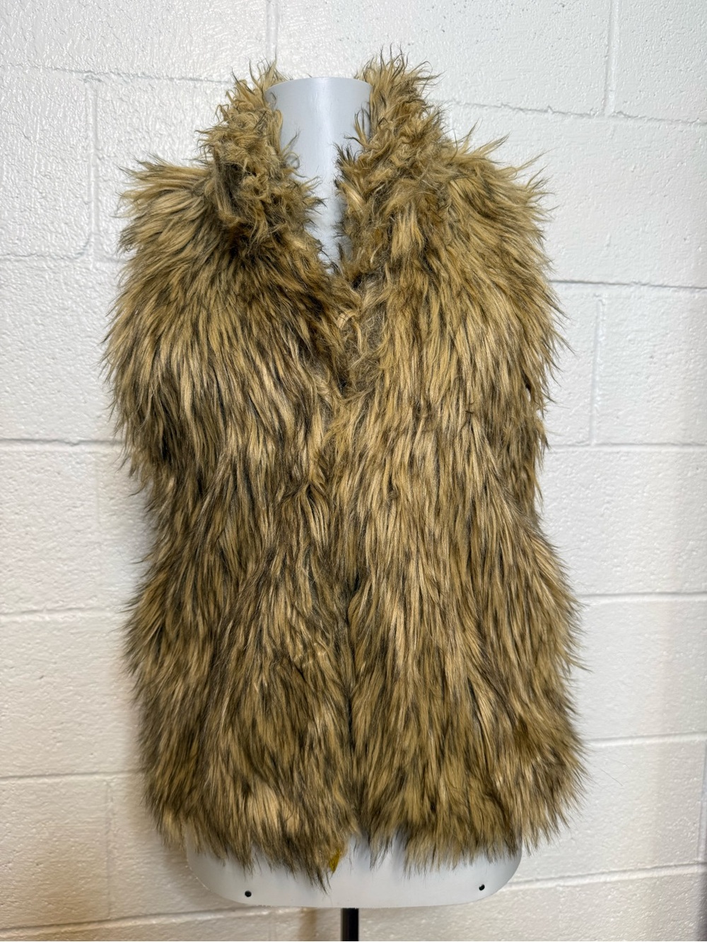 Cavalini Faux Fur Vest in Light Brown and Dark Brown